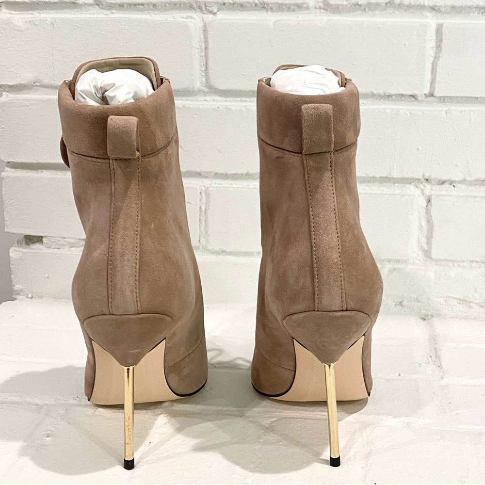 π₯ Good American Scandal Lace Up High Heel Booties Boots Stone Sold Out NIB - Picture 7 of 12